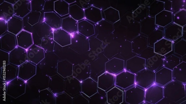 Fototapeta Abstract Technology Background with Dark Hexagonal Patterns