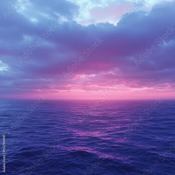 Fototapeta Violet and Pink Ocean Sunset with Soft Waves — Serene Seascape Background for Nature, Travel, and MindfuViolet and Pink Ocean Sunset with Soft Waves — Serene Seascape Background for Nalness Projects

