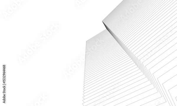 Fototapeta Architectural geometric background, abstract lines 3d