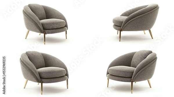 Fototapeta Stylish and modern armchairs in a cozy setting, perfect for enhancing any living space. Ideal for interior design projects or home decor inspiration.