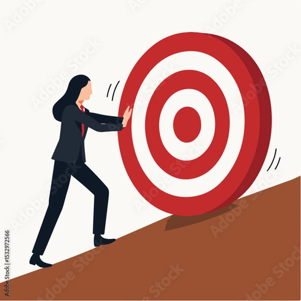 Fototapeta vector manager chasing target