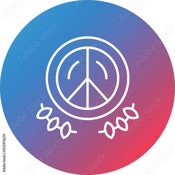 Fototapeta Peace Line Gradient Circle Background Icon