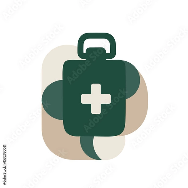 Fototapeta Medical kit icon symbolizing employee well-being and ESG responsibility

