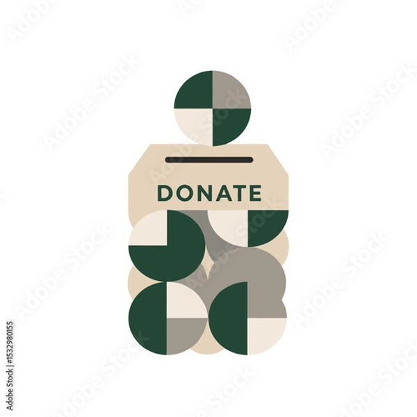 Fototapeta Donation box icon symbolizing philanthropy and ESG community support


