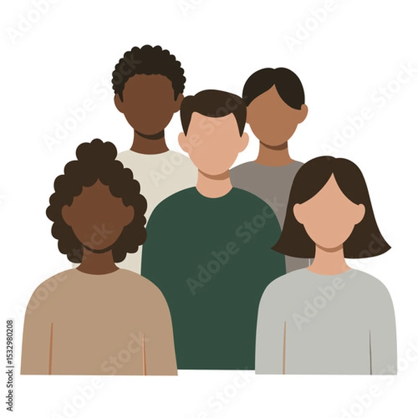 Fototapeta Diverse group of young people symbolizing inclusion and social equity