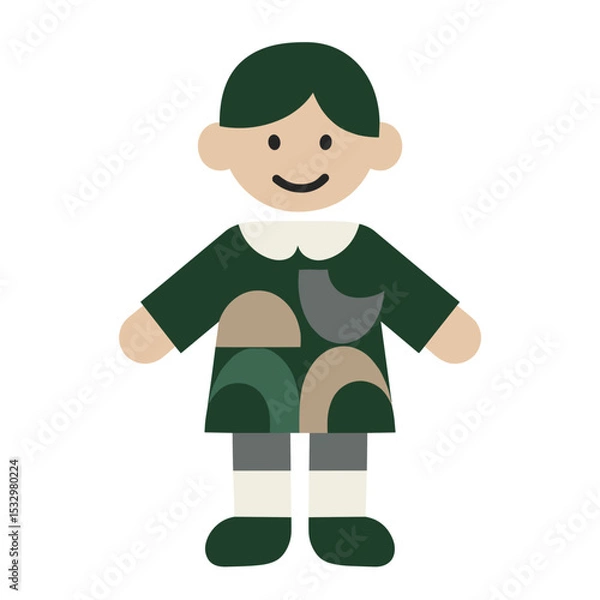 Fototapeta Smiling child icon representing future generations and ESG care values

