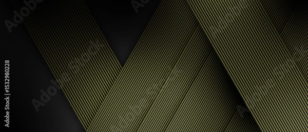 Fototapeta Abstract dark neon yellow line background