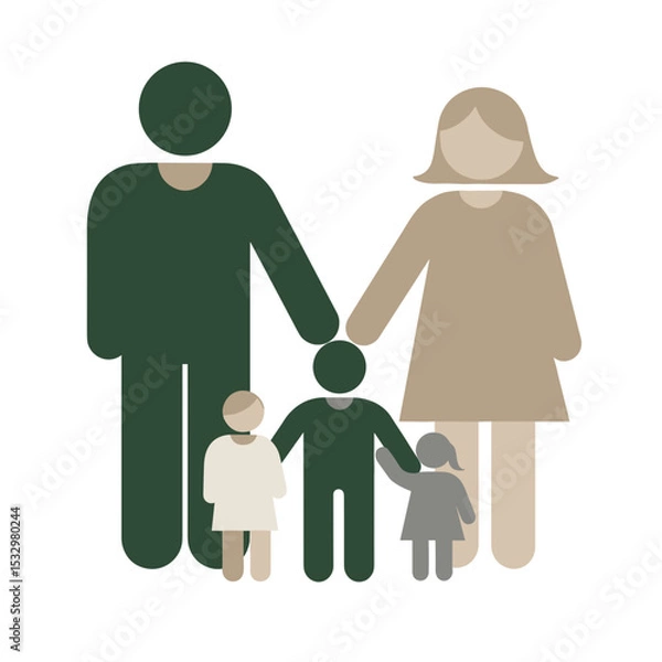 Fototapeta Abstract family icon representing care, inclusion, and social sustainability

