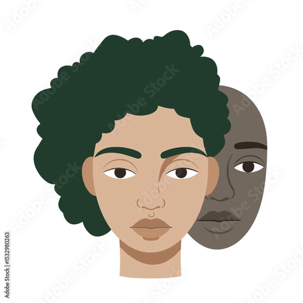 Fototapeta Two diverse female faces symbolizing inclusion and social equity in ESG

