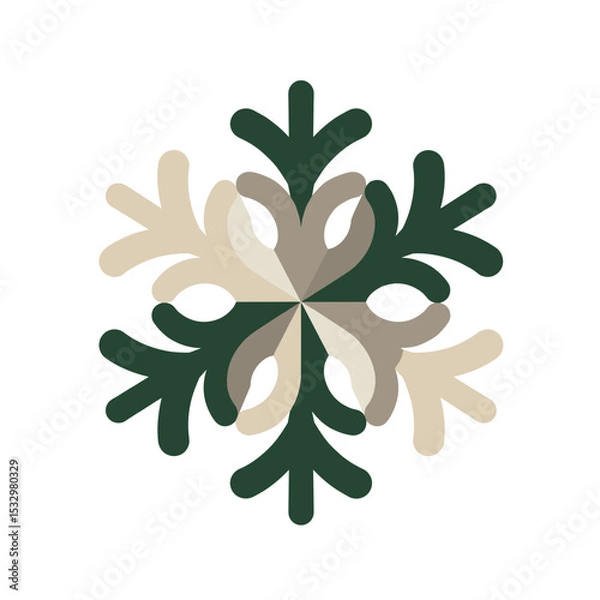 Fototapeta Abstract snowflake icon symbolizing climate balance and seasonal cycles