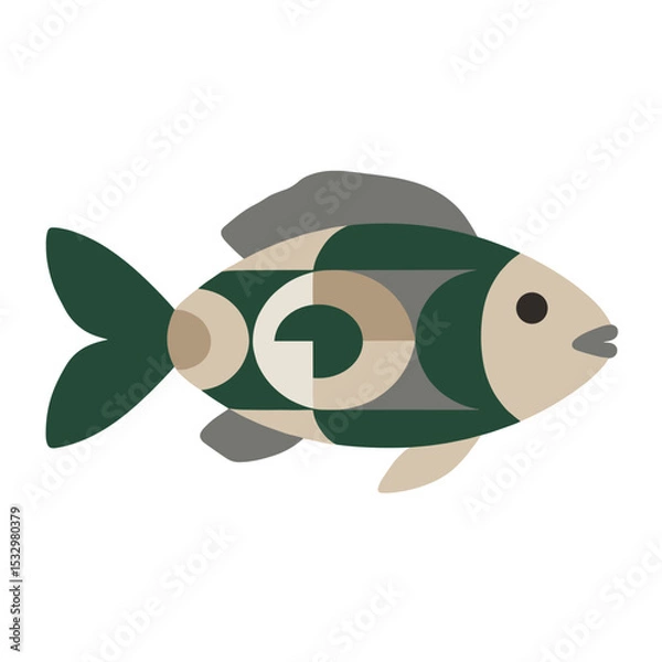Fototapeta Geometric fish icon representing biodiversity and environmental sustainability

