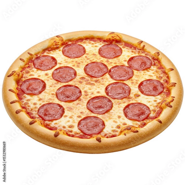 Obraz Delicious Pepperoni Pizza with Melted Cheese on Golden Crust