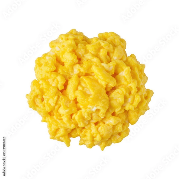 Obraz Fluffy Golden Yellow Scrambled Eggs Overhead Closeup