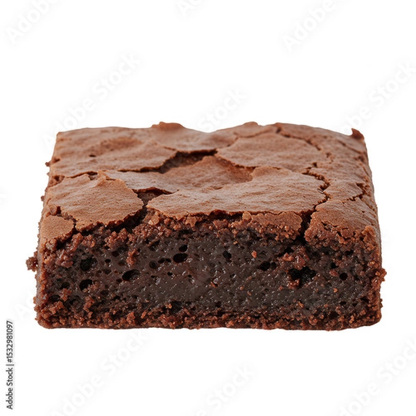 Obraz Dark Chocolate Brownie on Transparent Background
