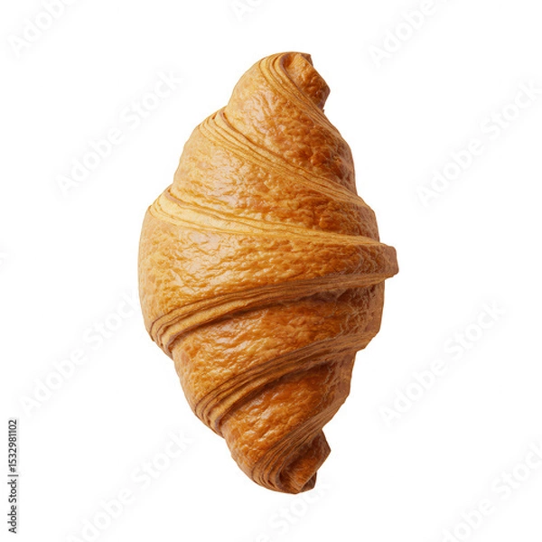 Obraz Golden Brown Croissant on Transparent Background