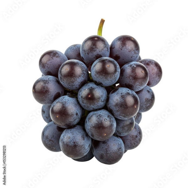 Obraz Ripe Dark Purple Grapes on Transparent Background