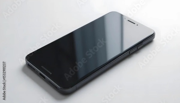 Obraz Black phone  on white background