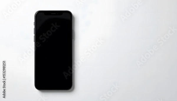 Obraz Black phone  on white background