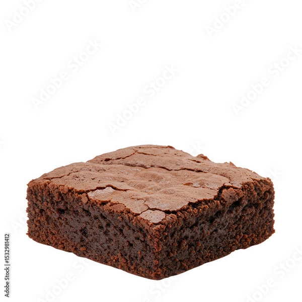 Obraz Dark Brown Chocolate Brownie on Transparent Background