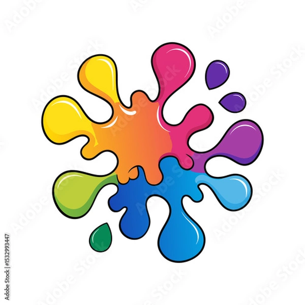 Obraz ink splashes forming ripple like patterns vector art
