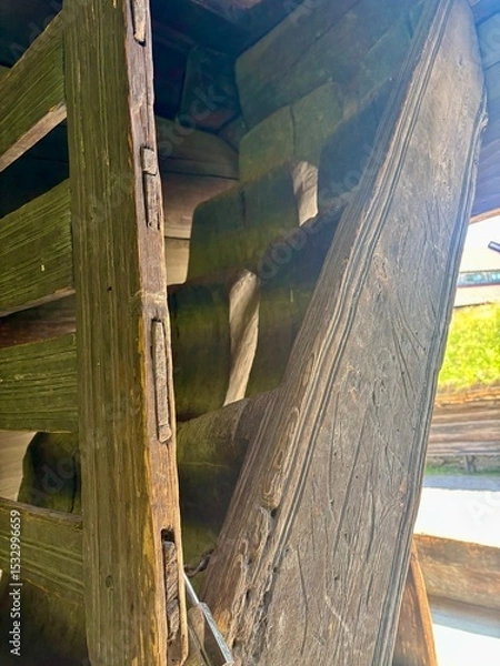 Fototapeta Wooden structure of a historical building. Oslo, Norway