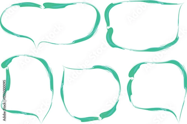 Fototapeta emerald green creative outline speech bubbles set