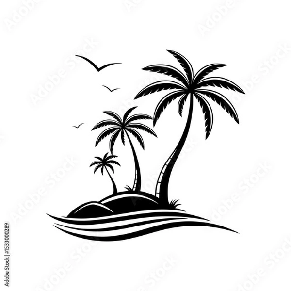 Obraz island logo design very simple vector art silhouette