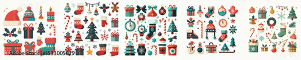 Obraz vector set of christmas accessories