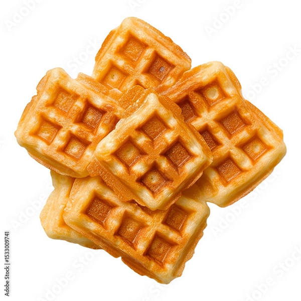 Fototapeta Gaufre or waffles isolated on transparent background