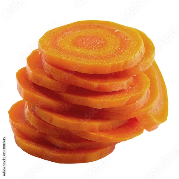 Fototapeta Sliced carrot isolated on transparent background
