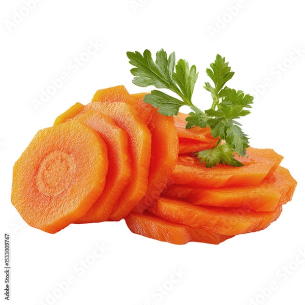 Fototapeta Sliced carrot isolated on transparent background