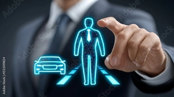 Fototapeta Autonomous Driving: Protecting Pedestrians with Advanced Technology