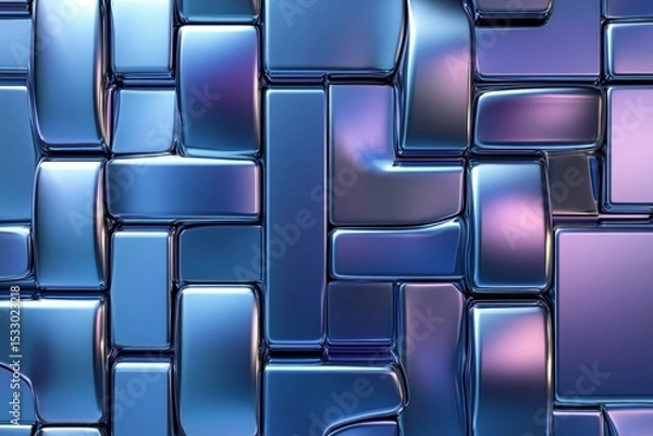 Obraz Intricate blue woven texture showcasing a detailed pattern created with interlaced geometric shapes in a modern design context