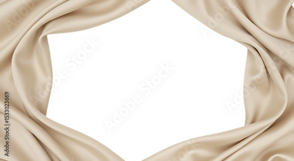 Obraz Smooth Beige Textile Fabric Border with Copy Space


