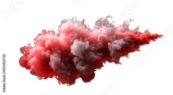 Obraz Colorful Ink in Air Forming Artistic Cloud on Transparent Background


