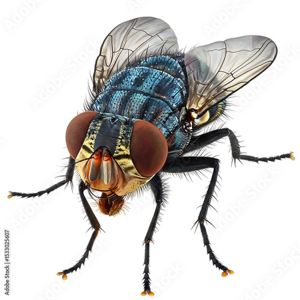 Obraz Realistic Housefly Insect on Transparent Background

