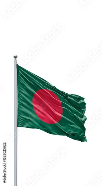 Obraz Bangladesh National Flag Waving on Transparent Background

