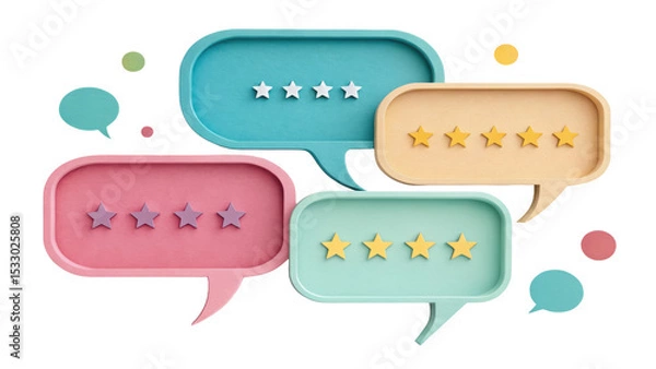 Fototapeta Customer feedback and reviews online business graphic design creative studio digital marketing visual appeal