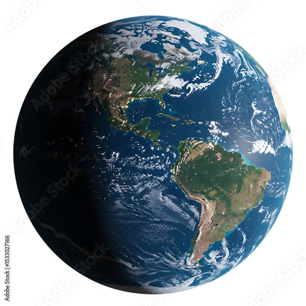 Obraz Planet Earth with Visible Americas from Space on Transparent Background

