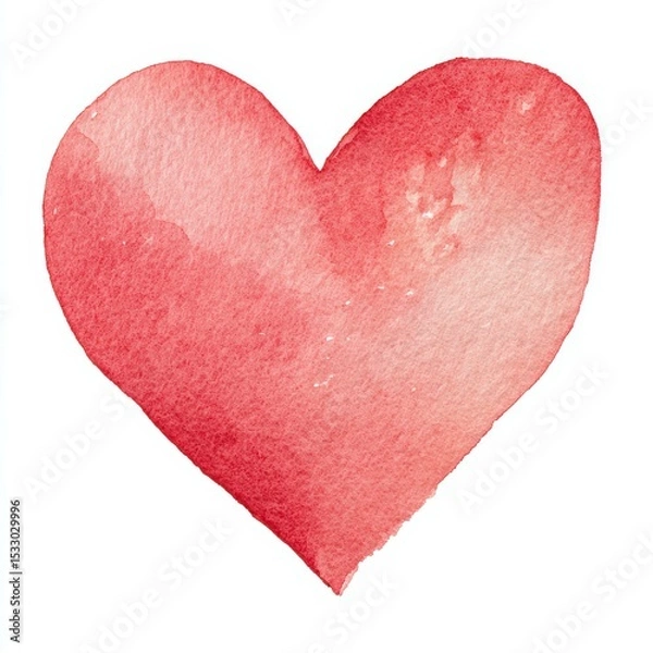 Fototapeta Elegant watercolor heart design perfect for romantic themes and creative projects
