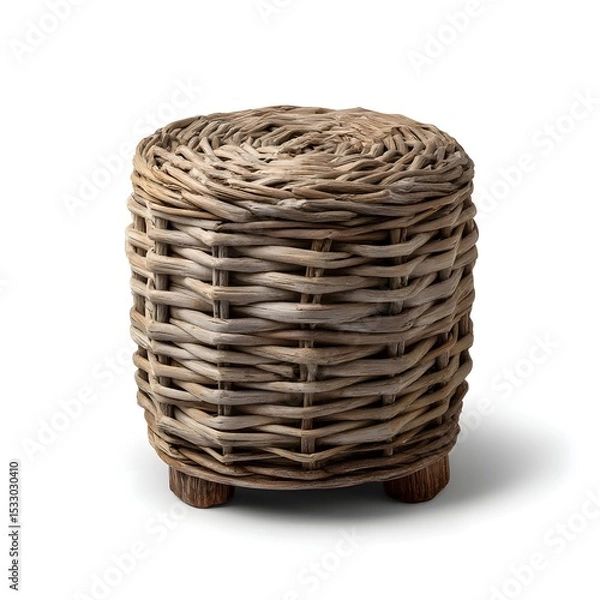 Obraz wicker basket isolated on white