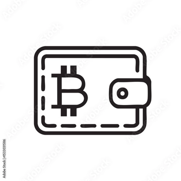 Fototapeta A stylish bitcoin wallet designed for secure storage of cryptocurrency vector illustration