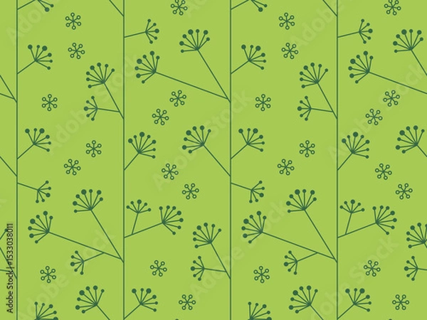 Obraz Stylized Dandelion Floral Vintage Seamless Pattern -vector eps8