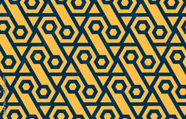 Obraz Retro Circuit Hex Honeycomb Seamless Pattern -vector eps8