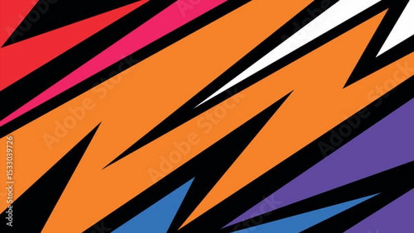 Obraz Vibrant orange zigzag background