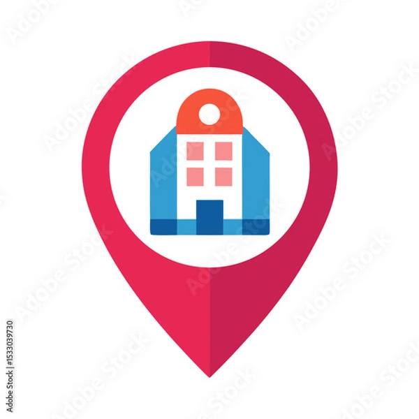 Obraz Modern School Location Pin for Learning Institution