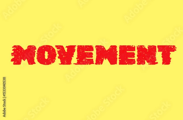 Fototapeta Word text Movement isolated on yellow background. Background. Banner.