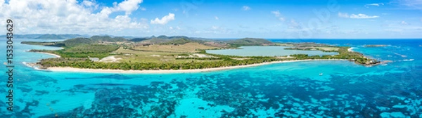 Obraz Salines Beach panorama in Sainte-Anne, Martinique, France. Salines Beach is a popular tourist destination along Coastal State Forest.