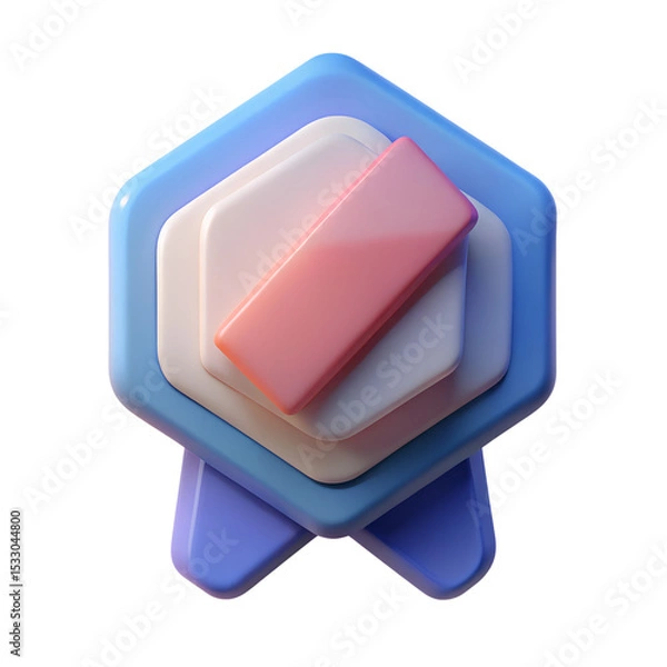 Obraz 3D badge icon on a transparent background