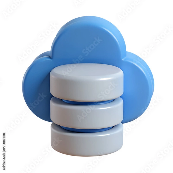 Obraz 3d cloud storage concept on a transparent background